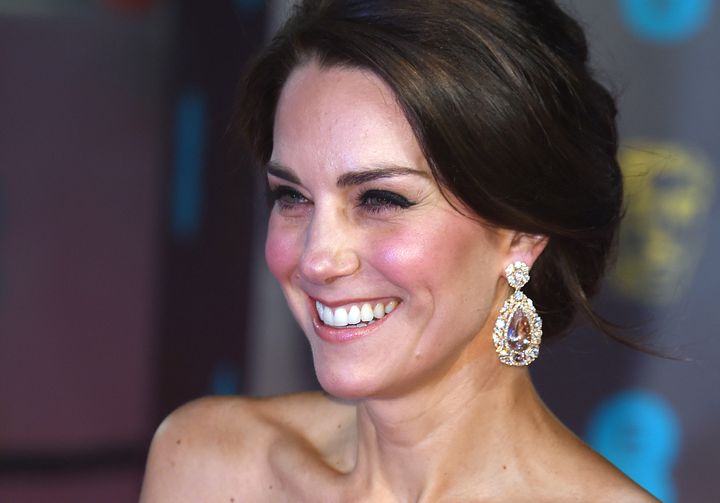 The Duchess of Cambridge Wows At The BAFTAs In Strapless Floral Gown ...